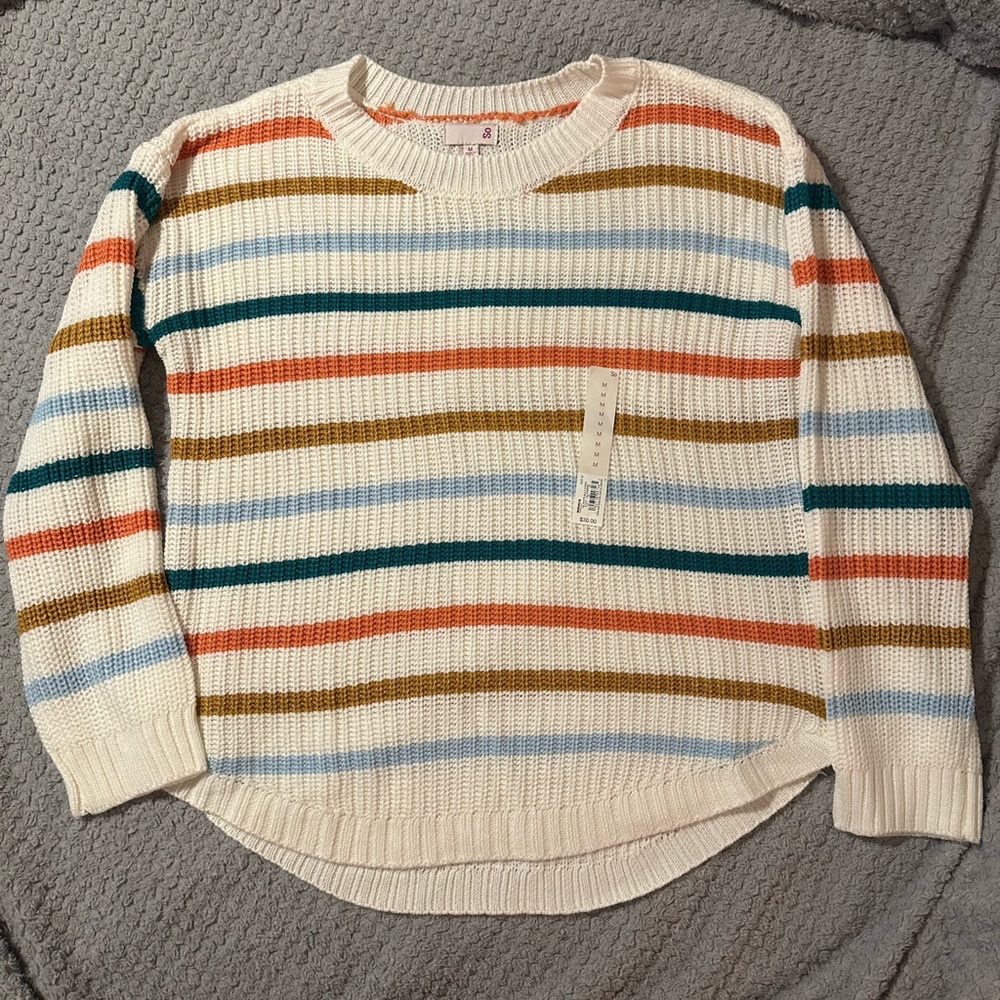 NWT SO Juniors Striped Knit Sweater